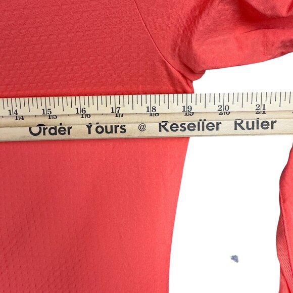 Bette & Court Swing Top Womens M Coral Long Sleeve 1/4 Zip Mesh Panels Textured - Picture 9 of 14